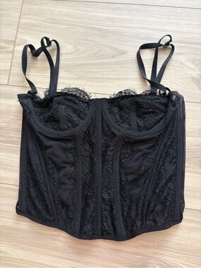 Black Lace Bustier Corset Top (Urban outfitters Out from under modern love)